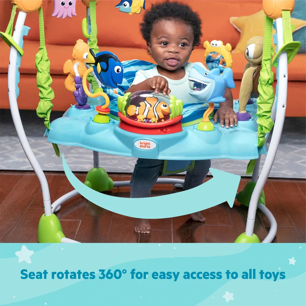 Ocean-Themed Baby Activity Jumper – 360° Rotating Seat & 13+ Sensory Toys