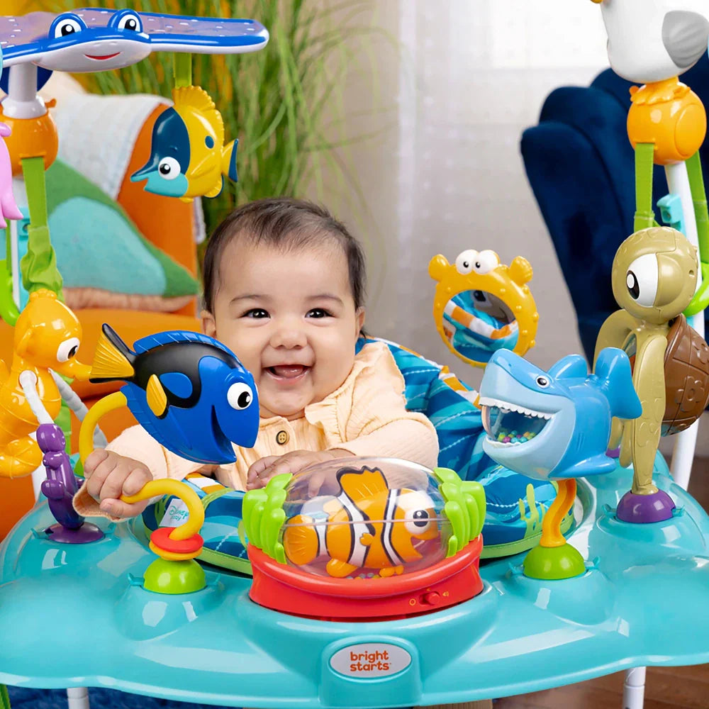 Ocean-Themed Baby Activity Jumper – 360° Rotating Seat & 13+ Sensory Toys