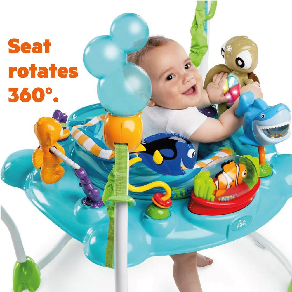 Ocean-Themed Baby Activity Jumper – 360° Rotating Seat & 13+ Sensory Toys