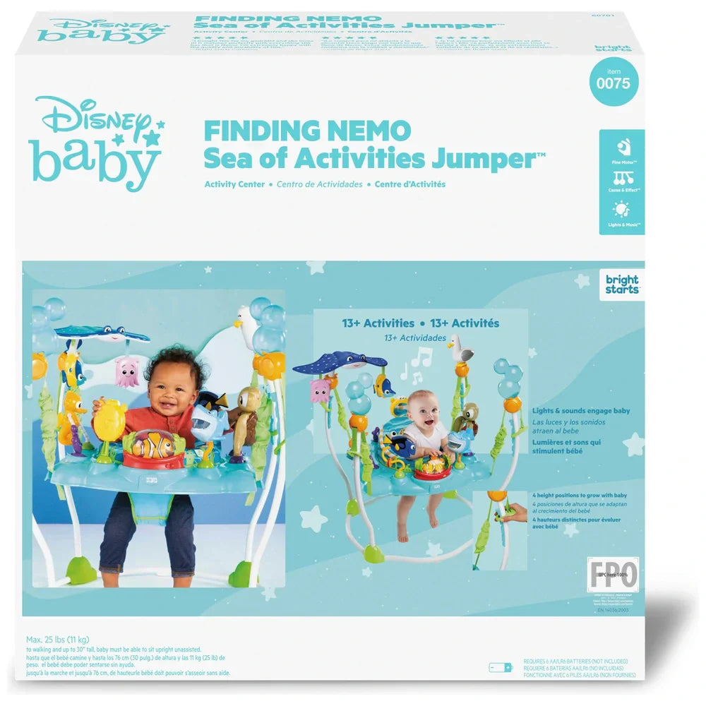 Ocean-Themed Baby Activity Jumper – 360° Rotating Seat & 13+ Sensory Toys