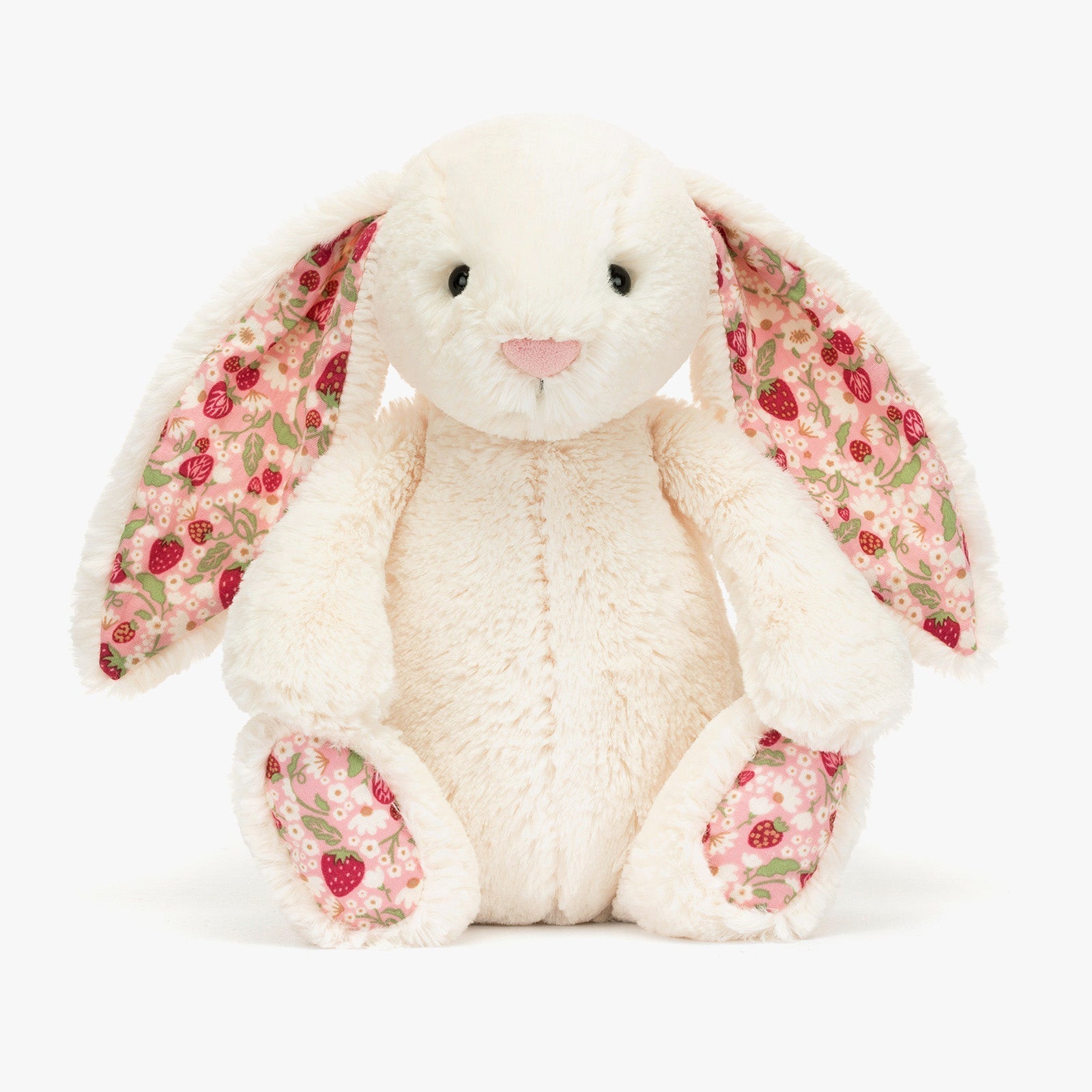 Strawberry Patch Plush Bunny – Soft Cuddly Toy with Floral Ears for Kids & Gifts